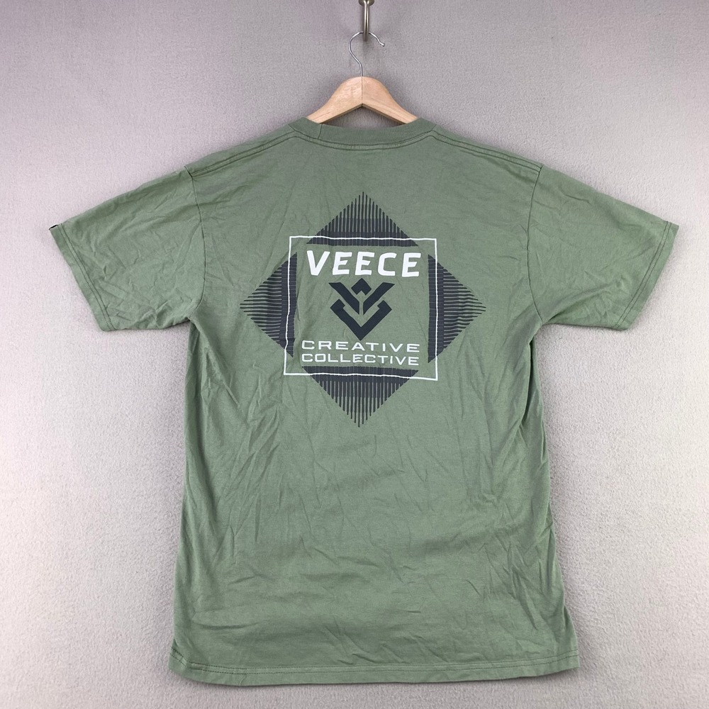 VEECE T-Shirt Mens Medium Green Logo Graphic Tee Short Sleeve Crewneck Creative